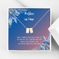 Mother-in-Law Gift Necklace with Card - Silver & Gold Cube or Heart Jewelry for Mother's Day