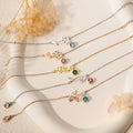 Personalized Birth Flower & Birthstone Bracelet for Women - Dainty Floral Jewelry