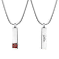 Personalized Birthstone Cremation Necklace for Ashes Keepsake Memorial Pendant with Engraving & Funnel Kit