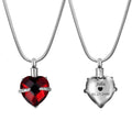 Heart Cremation Necklace for Ashes with Birthstone Option - Stainless Steel Memorial Jewelry