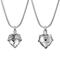 Personalized Heart Cremation Necklace for Ashes with Engraving & Gift Box