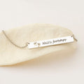 Personalized New Mom Necklace - Engravable Footprint Bar Pendant Gift for Wife & Girlfriend