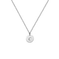 Personalized Letter Necklace with Engravable Disc - Dainty Sterling Silver Gift for Her