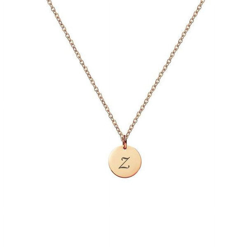 Personalized Round Necklace Dainty Engravable Initial Gift for Mom or Her