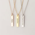 Personalized Vertical Bar Necklace - Custom Engravable Name Jewelry Gift