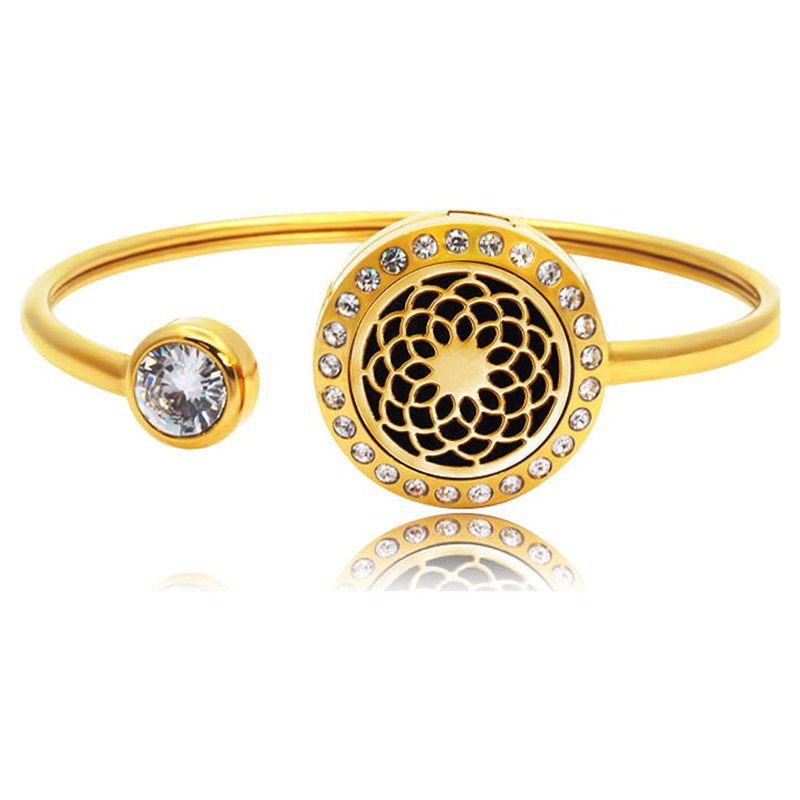 Aromatherapy Jewelry Diffuser Bracelet with Rhinestones & Gift Box