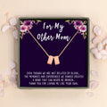 Rose Gold Cube Necklace Gift for Mom - Mothers Day Birthday Jewelry Set