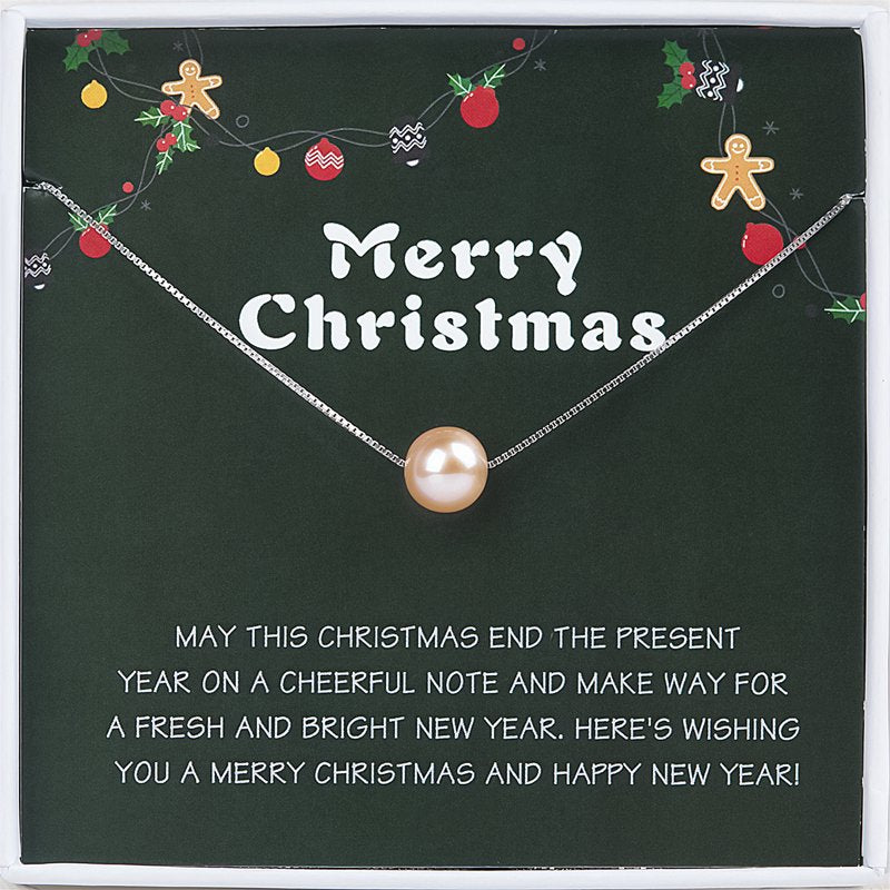 Sterling Silver Pearl Necklace for Christmas Gifts - Daughter, Mom, Granddaughter