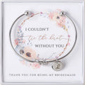 Personalized Bridesmaid Gift Bracelet with Initial Engraving - Wedding Jewelry