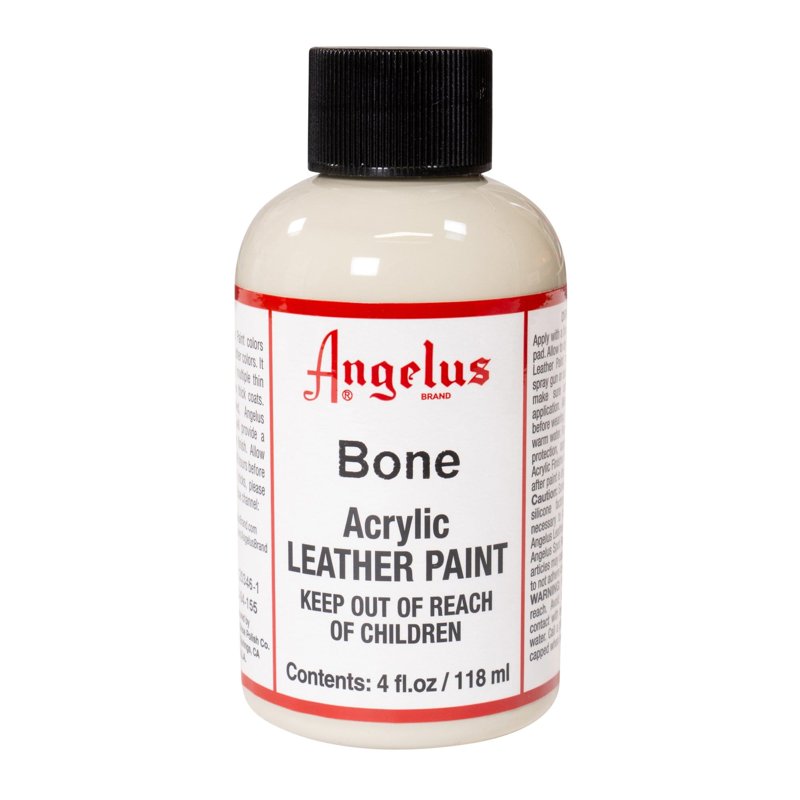 Acrylic Leather Paint 4 oz. - Bone Color for Shoes, Jackets & Leather Crafts