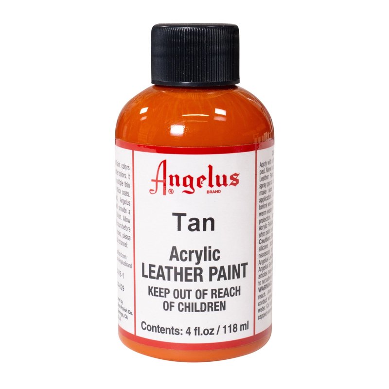 Acrylic Leather Paint 4oz Tan - Flexible, Water-Based for Shoes & Furniture