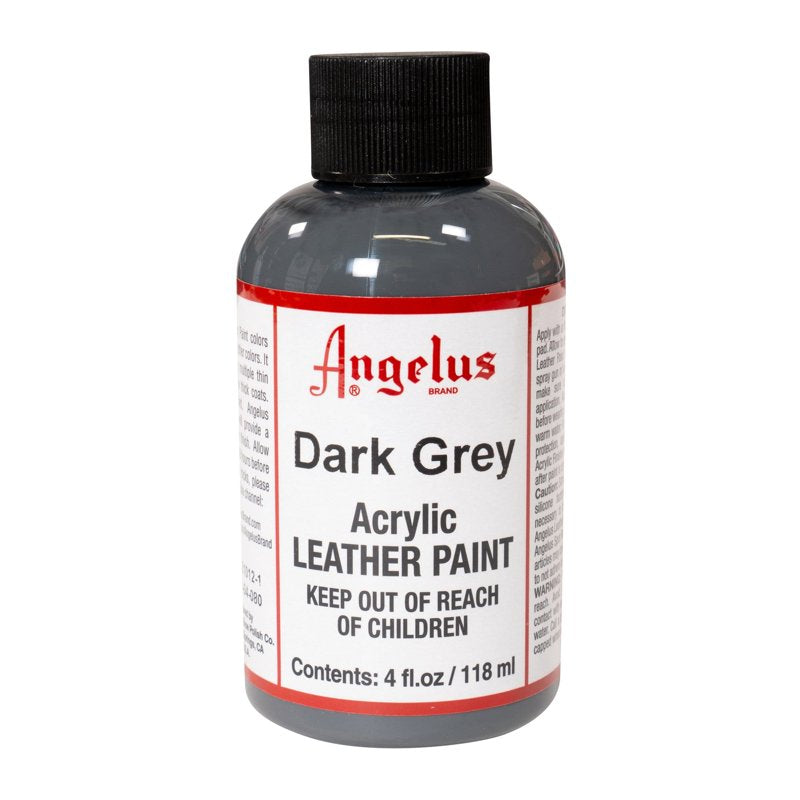 Angelus Acrylic Leather Paint - 4 oz. Dark Grey for Shoes & Upholstery