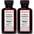 Angelus Leather Dye Jet Black 2 Pack - Permanent Leather Color for Shoes & Furniture