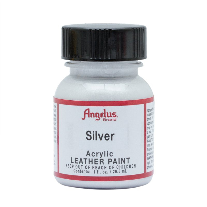 Leather Paint - Silver, Water-Based, Non-Toxic, 1 oz. for Shoes & Accessories