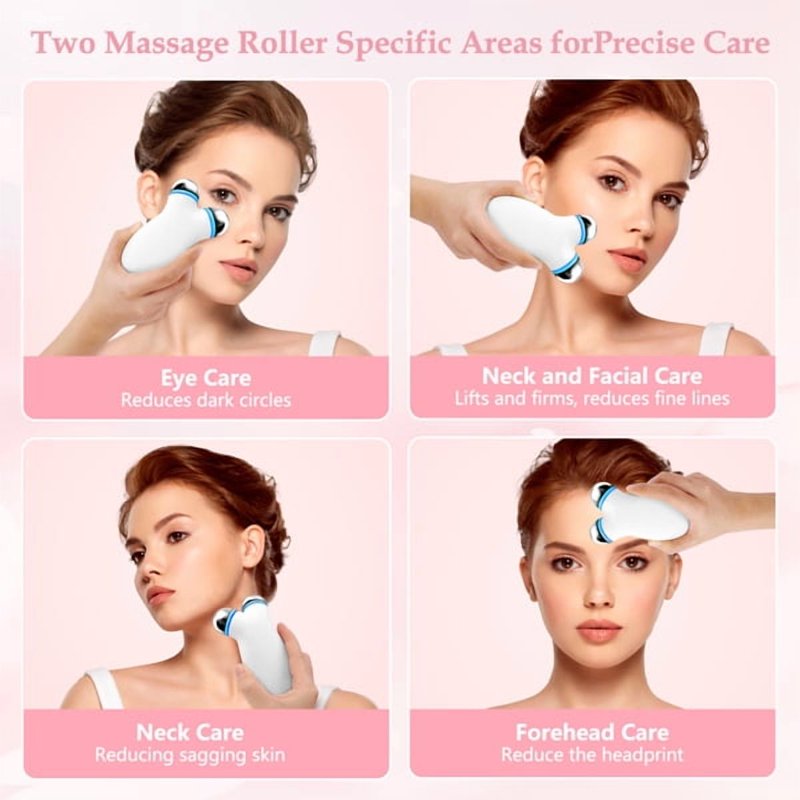 Microcurrent Facial Device for Anti-Aging Wrinkles Skin Rejuvenation - White