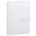 A6 PU Leather Binder Cover with 6 Rings, Refillable Notebook Organizer, White