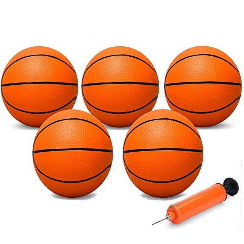Mini Basketball Toy Set - 6 Inch Indoor/Outdoor Balls for Kids, Pack of 5