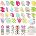 72-Piece Chenille Letter Patches Set with Heart, Lightning, Rainbow & Flower Designs for Clothing & Accessories