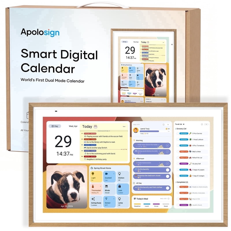 Digital Family Wall Calendar & Meal Planner with Touchscreen - 15.6 Inch Dual-Mode Smart Board
