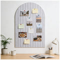 Large Arched Felt Bulletin Board 35x24 Inches with Adhesive Tiles & Push Pins - Home Office Classroom Decor