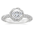 Sterling Silver Engagement Ring with Swarovski Stones & Twisted Halo