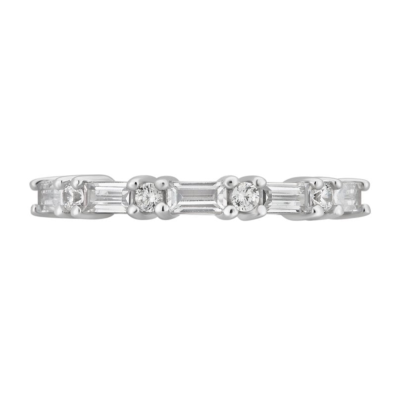 Sterling Silver Wedding Ring with 1.2 Carat Cubic Zirconia - Sizes 5-9