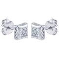 1/4 Carat Lab Grown Diamond Square Women's Stud Earrings in Sterling Silver