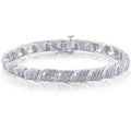Diamond Fashion Bracelet 1/4 Carat Silver Tone Brass 7.5 Inch I-J I2-I3