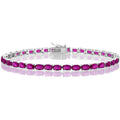 Sterling Silver Ruby Gemstone Tennis Bracelet for Women 7.5 Inches
