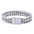 Men's Stainless Steel Bracelet with Cubic Zirconia - 8.5 Inch
