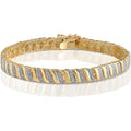 Gold Over Brass Diamond Accent S Link Bracelet for Women
