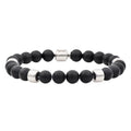 Men's Black Onyx Beaded Bracelet in Stainless Steel 8-inch - Gift-ready