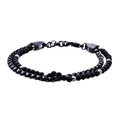Men's Beaded Bracelet with Onyx and Stainless Steel - 8 Inch
