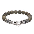 Men's Red Tiger's Eye Beaded Bracelet with Stainless Steel Clasp - 8.5 Inch