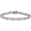 Men's Silver Tone Diamond Accent Infinity Bracelet - 7.5 inches