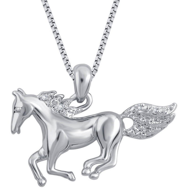 Diamond Accent Horse Pendant Necklace - Silver & Gold Tone Women's Jewelry