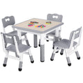 Kids Activity Table and Chairs Set with Adjustable Height, Non-Slip Legs, Gray