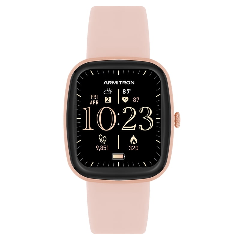 Unisex Smartwatch with Call Function - Eclipse Model, Beige Silicone Band