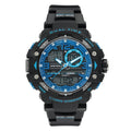 Men's Digital Analog Sport Watch Water-Resistant 330 Feet Blue Resin Strap