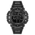 Men's Sports Black Resin Wristwatch with Digital Display and Water Resistance