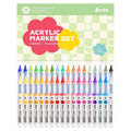 Water-Based Acrylic Markers Set - 36 Vibrant Colors for Rock, Fabric, Crafts