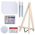 14-Piece Canvas Painting Kit with Easel, Acrylic Paints & Brushes