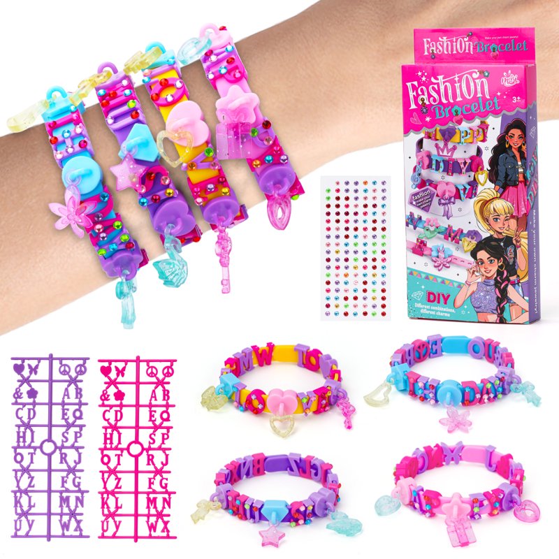 DIY Friendship Bracelet Kit for Girls - Multicolor Beads & Charms
