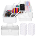 3-Layer Art & Craft Tackle Box with Mini Storage Containers - Portable Organizer