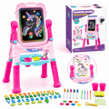 Kids Art Easel with Painting Accessories - Adjustable Double-Sided & Rotatable Pink