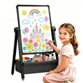 Kids Art Easel with Double-Sided Magnetic Whiteboard & Chalkboard, Adjustable Height, Toddler Gift