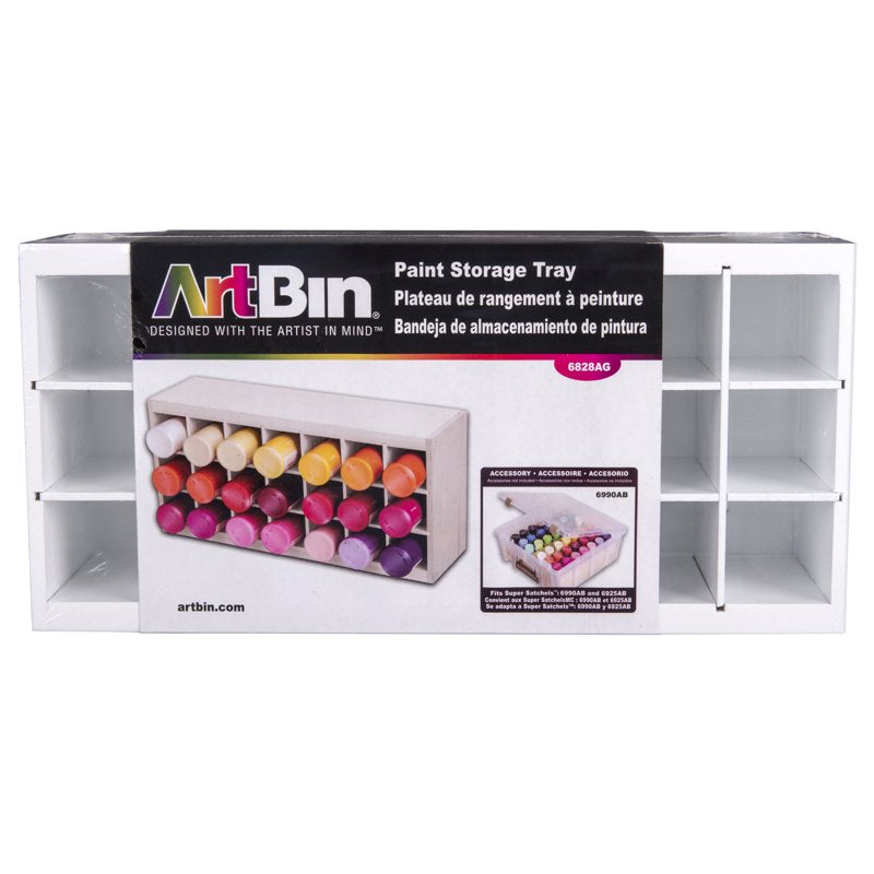 ArtBin Paint Storage Tray Wall Mountable Multi-Purpose White Wood 5.5x12.12x5.75 Inches