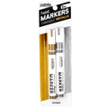 Metallic Permanent Markers Set - Silver & Gold Fine Point Paint Markers for Crafts and Surfaces