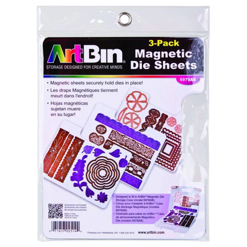 Magnetic Die Storage Sheets 3-Pack for Scrapbooking and Crafting