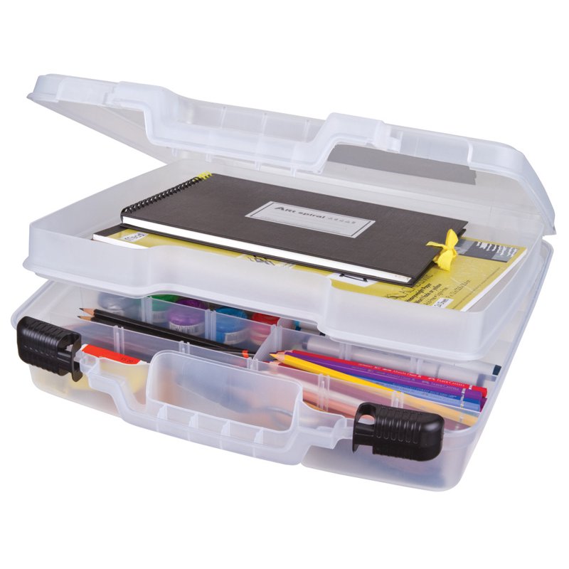 15-Inch Craft Storage Case with Dividers & Lift-Out Tray - Durable Plastic Organizer
